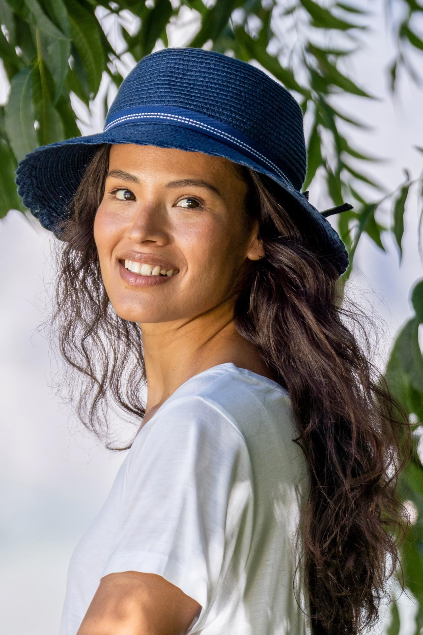 Mountain Warehouse Women's Gardening Straw Hat with Bow - Sun Protection Wide Brim Hat for Outdoor Activities, Beach, and Gardening