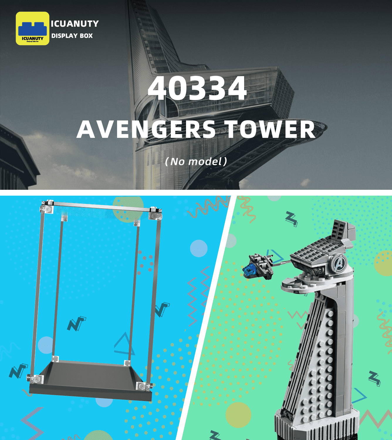 LEGO Marvel Avengers Tower 40334 Display Case - Clear Acrylic Protector for Collectible Building Set | Perfect for Showcasing & Protecting Your LEGO Marvel Collection