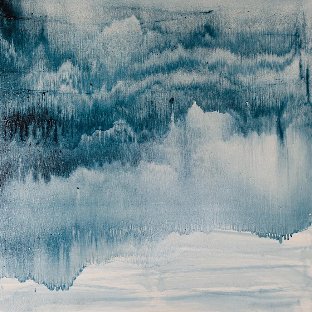 Blue and White Gradient Tie Dye Wallpaper Mural M9259 - Perfect for Bedroom, Living Room & Home Decor