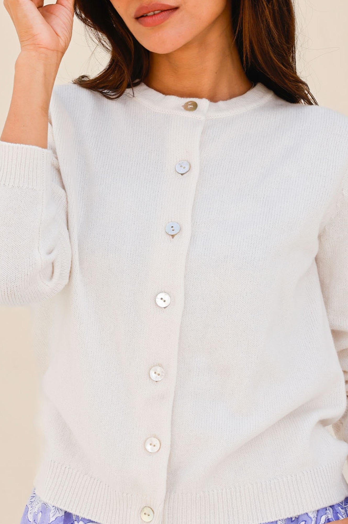 Premium Merino Wool Classic Cardigan for Women - Soft & Warm Ivory Knit Sweater - Perfect for Fall, Winter & Layering Outfits