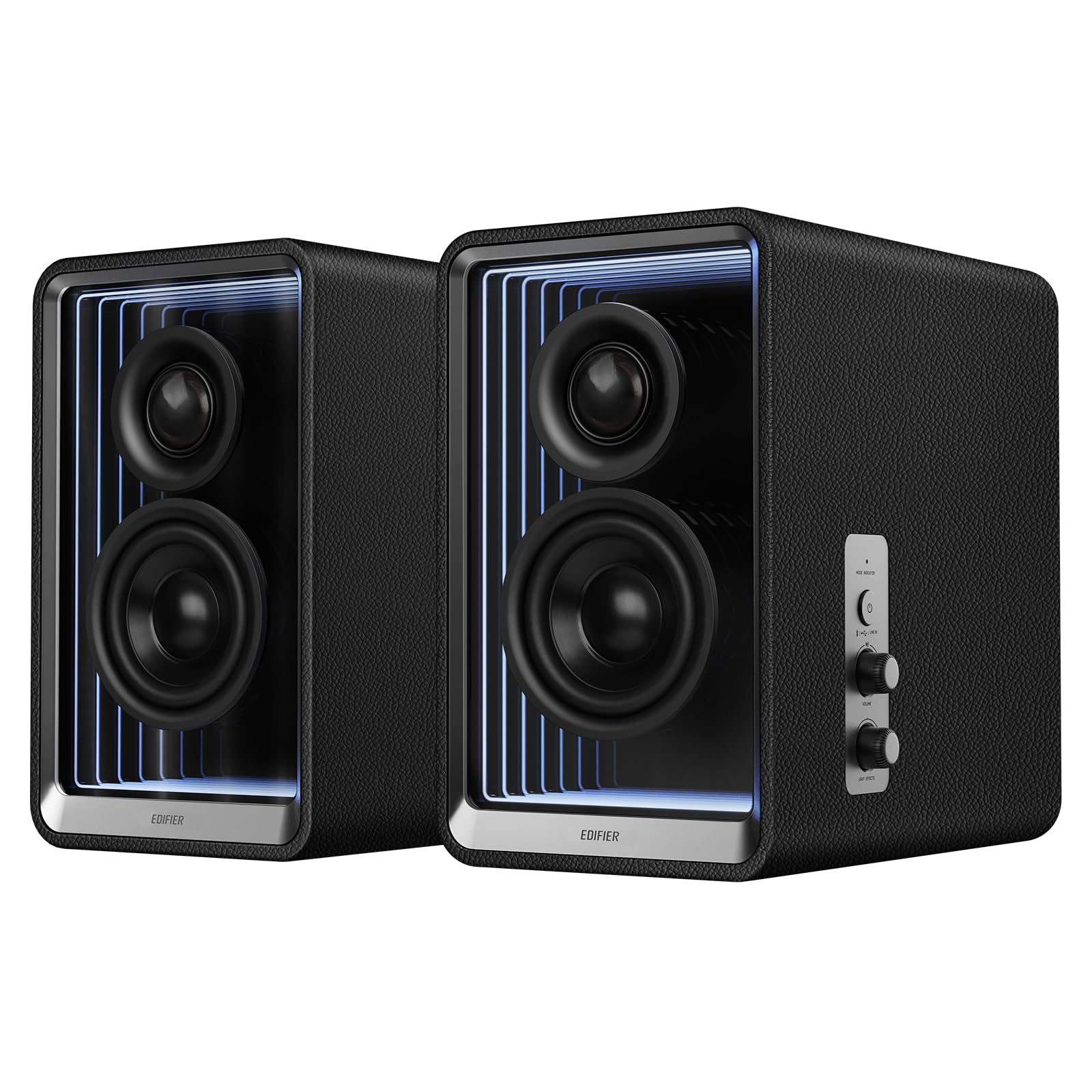 Edifier QR65 70W RMS Bluetooth Computer Speakers with Hi-Res 24bit Wireless Audio, Active Monitor Speakers with 65W GaN Fast Charger, Subwoofer Out & RGB Light Effects (Black) - Perfect for Gaming, Home Theater & Music Production Studios