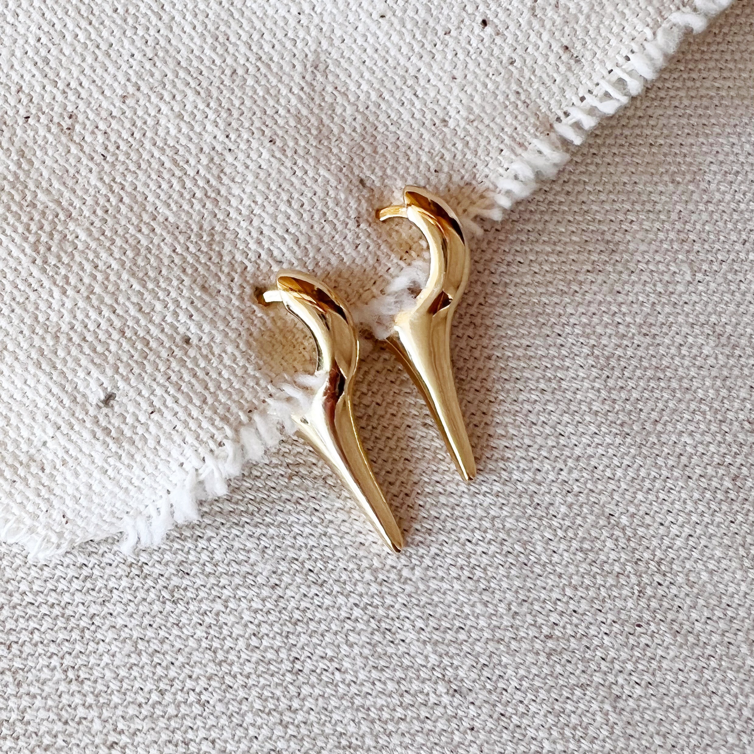 18k Gold Filled Spike Hoop Earrings for Women - Trendy Chunky Statement Hoops - Perfect for Parties, Date Nights & Everyday Wear