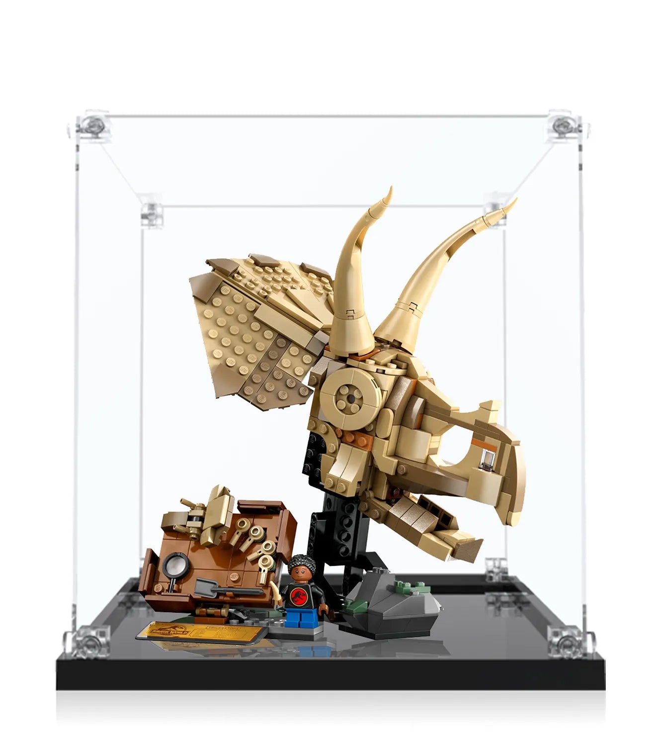 LEGO® Jurassic World™ Dinosaur Fossils Display Case for Triceratops Skull 76969 - Premium Acrylic Showcase for Collectors & Home Decor