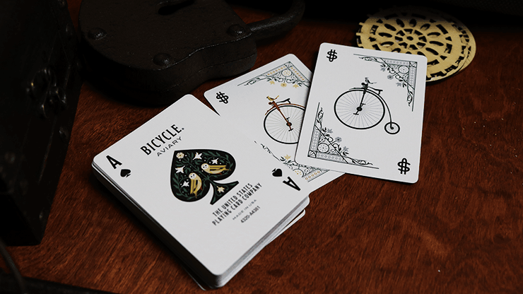 Bicycle Aviary Orange Playing Cards - Premium Quality Poker Cards for Magic Tricks, Card Games, and Collectibles - Perfect for Parties, Poker Nights, and Magic Shows