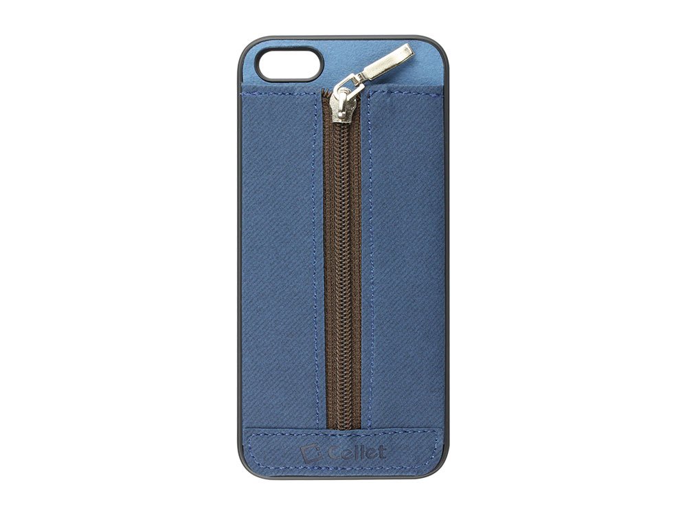 Cellet iPhone 5 Zipper Wallet Case - Denim Blue Jean Style | Slim Protective Cover with Card Slots | Perfect for Travel, Work & Everyday Use