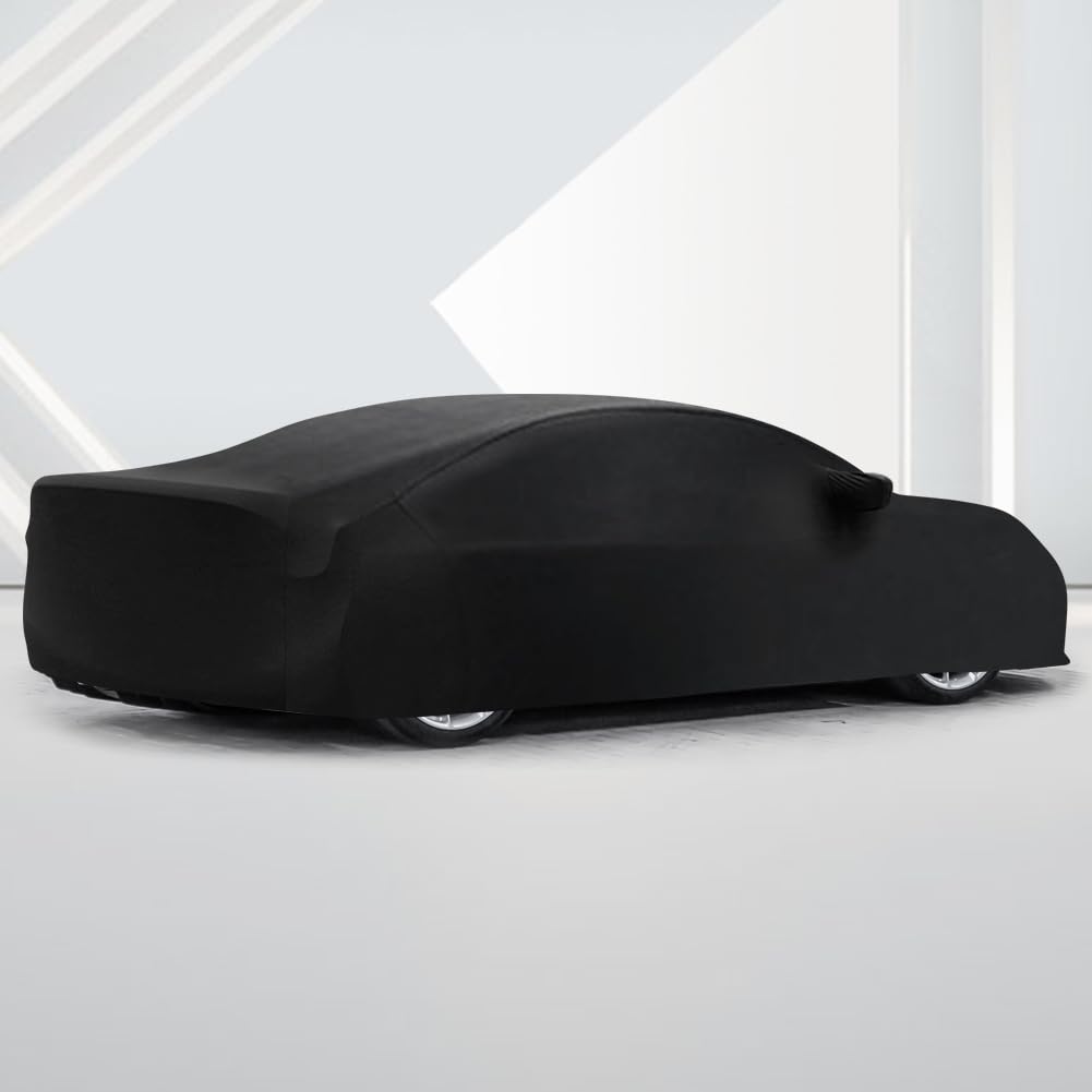 WinPower Indoor Car Cover 163-181 Inches - Stretchable Dustproof Full Protection for Sedans | Perfect for Underground Parking, Car Shows & Indoor Storage - Black