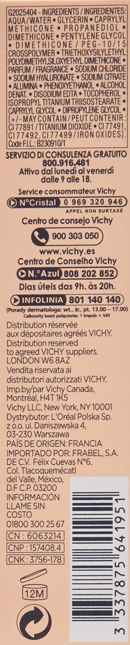 VICHY Mineralblend Makeup Foundation 15 Terra - 30ml Single Pack | Natural Coverage for Sensitive Skin | Perfect for Daily Wear & Professional Makeup Looks