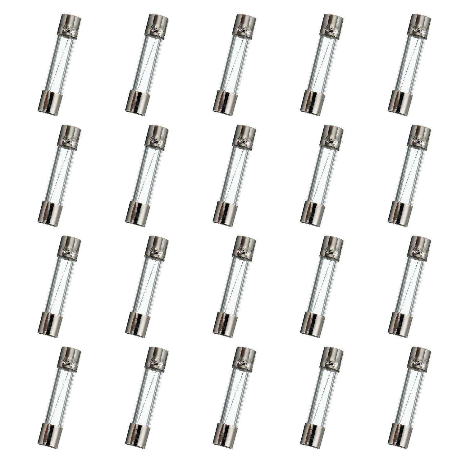 20 Pcs 6x30mm T1AL250V Slow Blow Glass Fuses 1A 250V Time Delay Fuse (0.24 x 1.18 Inch) - Perfect for Electronics, Appliances, and Power Supply Protection