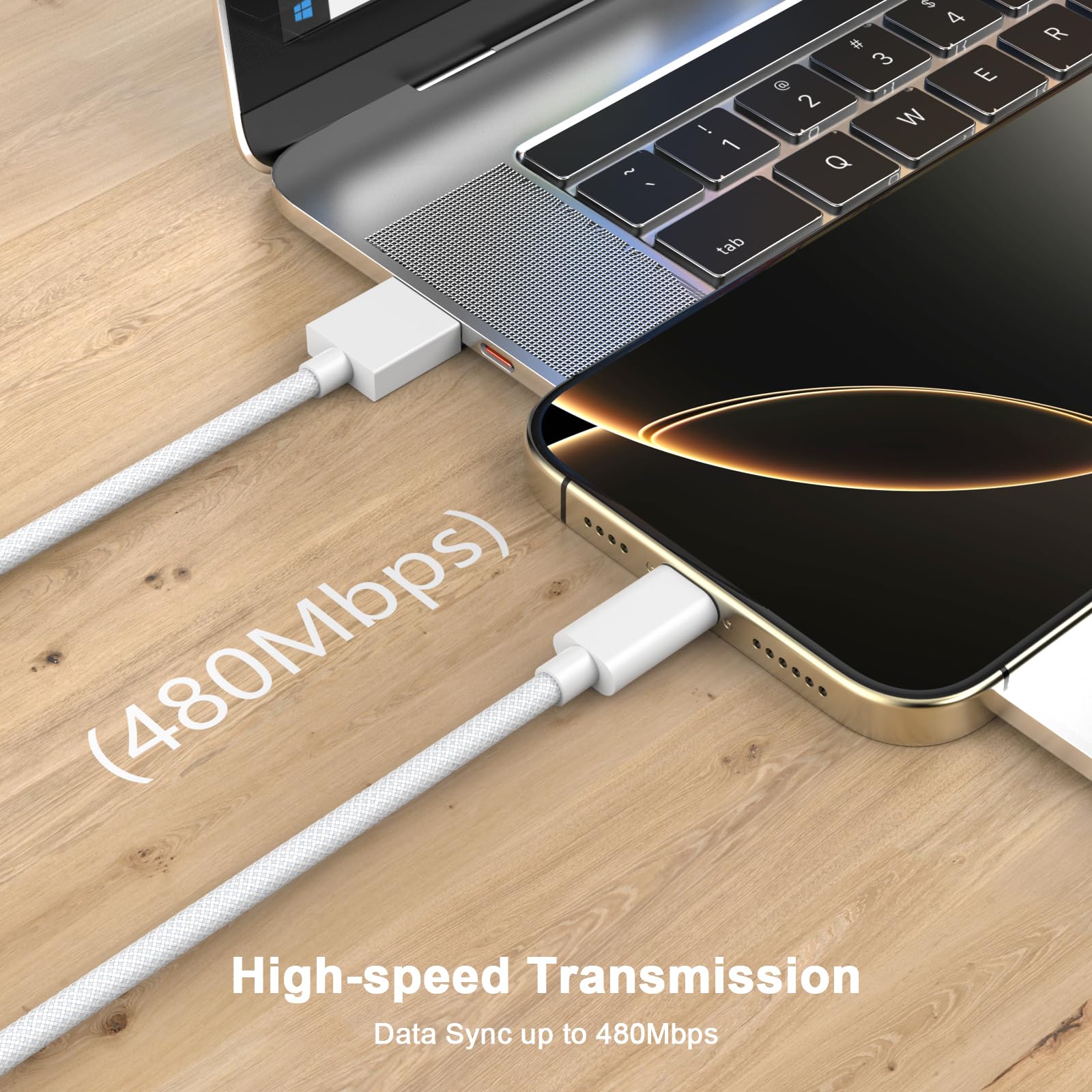 10FT 2-Pack MFi Certified USB A to USB C Fast Charging Cable for iPhone 16/16 Plus/16 Pro/16 Pro Max/15/15 Pro/15 Pro Max - 60W CarPlay Woven Charger Cord - Perfect for Road Trips & Daily Commutes