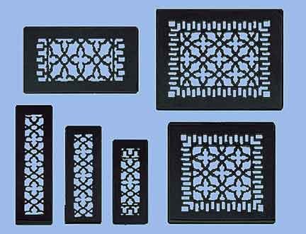 Antique Victorian Style Cast Iron Air Vent Cover - 6x10 Inch Floor/Ceiling/Wall Register Grille for HVAC, Heating & Cooling Systems - Decorative Return Air Intake Grate (8x12 Overall) - Perfect for Historic Home Restoration & Steam Radiator Covers