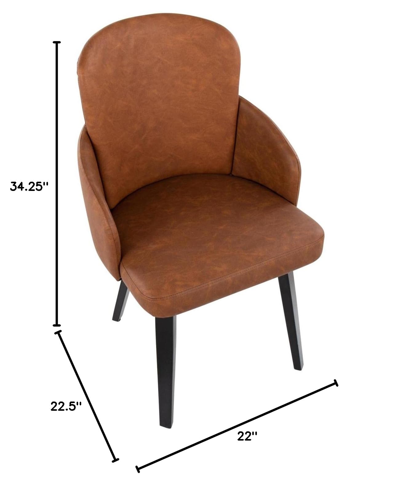 LumiSource Dahlia Upholstered Dining Chair Set of 2 - Modern Kitchen & Dining Room Chairs for Home, Restaurant, Cafe - Comfortable Contemporary Seating for Indoor Use