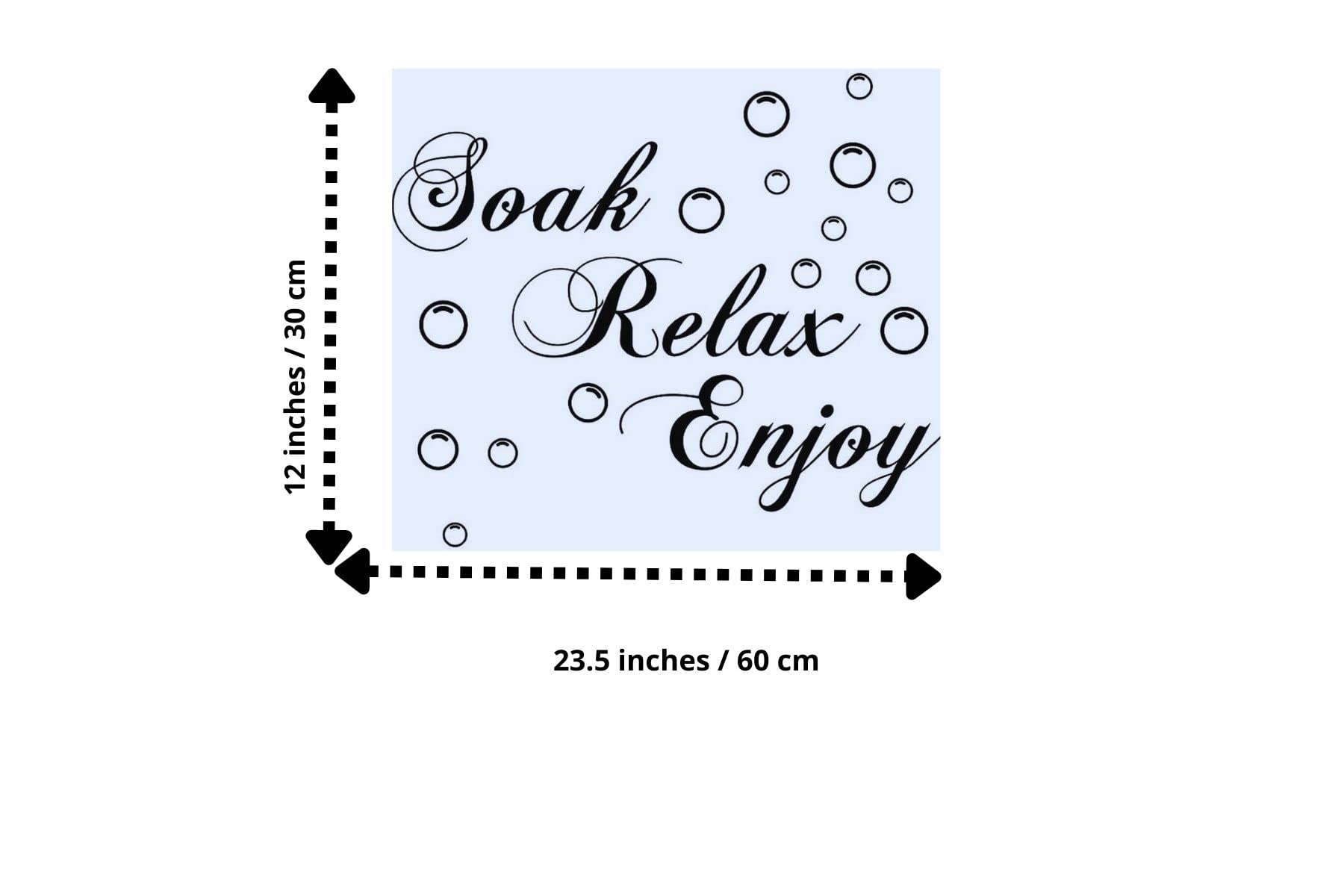 2 Pack Bathroom Wall Decals - Vinyl Stickers with Bathroom Rules: WASH BRUSH FLOSS FLUSH & SOAK RELAX ENJOY BUBBLE - Easy Peel and Stick Removable Decor for Washroom, Toilet, and Spa-Like Atmosphere