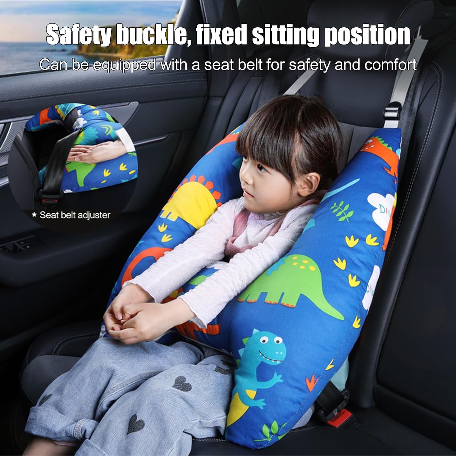 Swiftcare™ Travel Pillow for Kids & Adults - H-Shape Neck Support Car Sleeping Pillow with Safety Cushion | Perfect for Road Trips, Airplane Travel & Long Commutes
