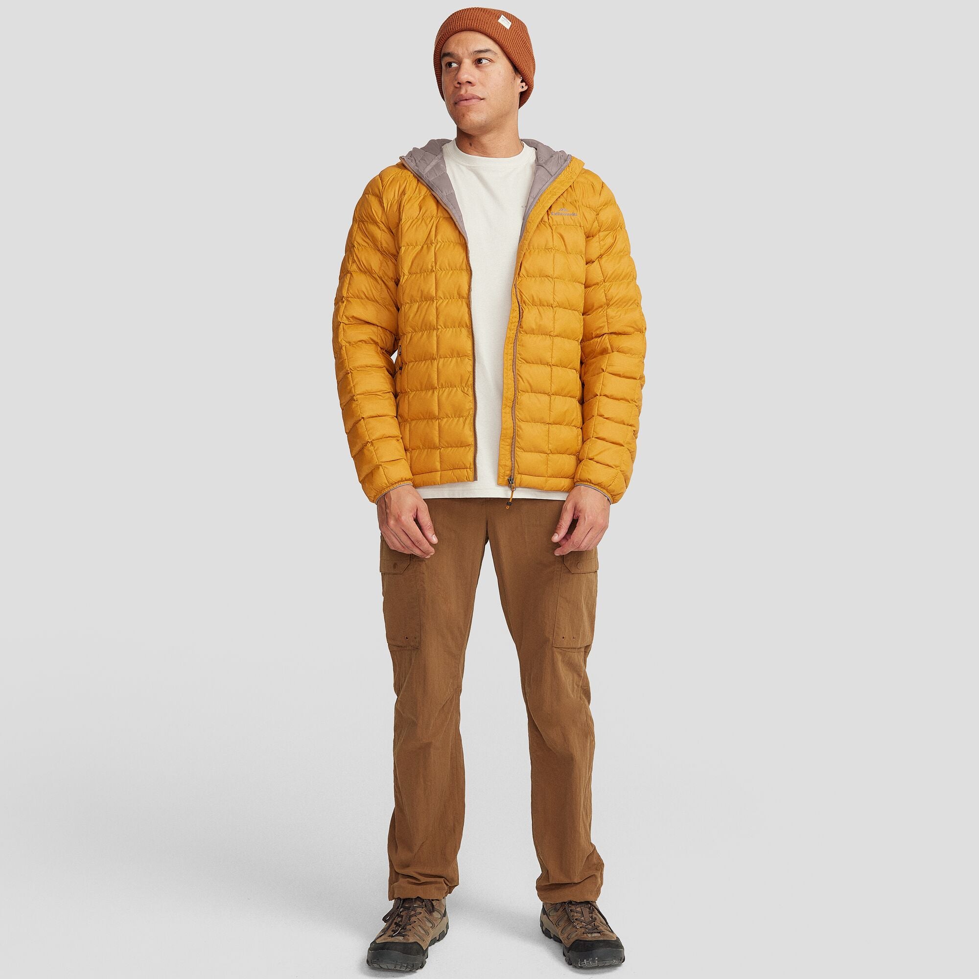 Men's Heli Insulated Hooded Jacket - Waterproof Winter Coat for Outdoor Activities | Golden Oak | Perfect for Hiking, Skiing & Cold Weather Adventures