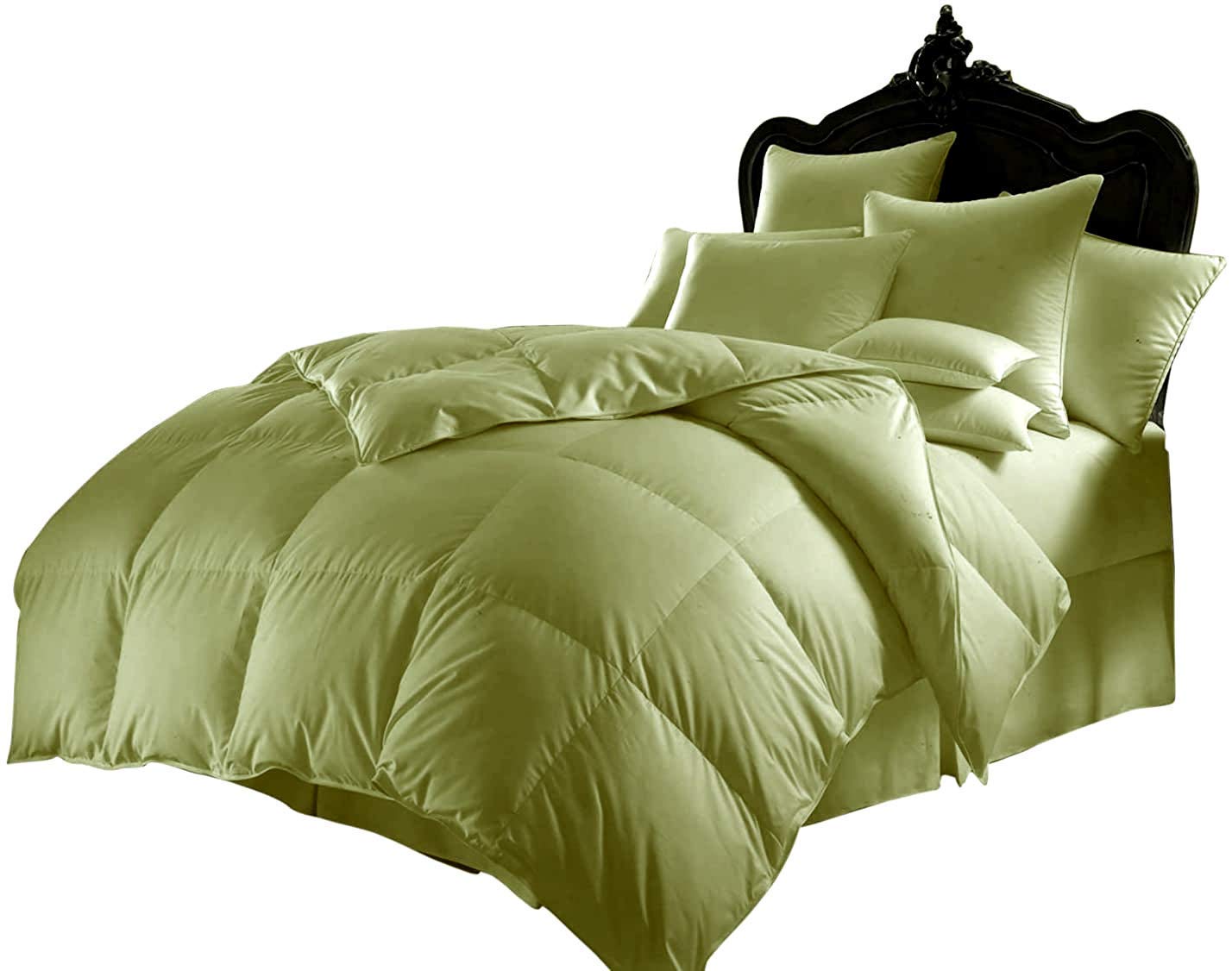 Premium 1000 Series Twin XL Comforter Set - 600 GSM Down Alternative, 100% Cotton, Sage Green - Includes Comforter + 2 Pillowcases - Perfect for Dorm Rooms, Guest Beds & Small Spaces
