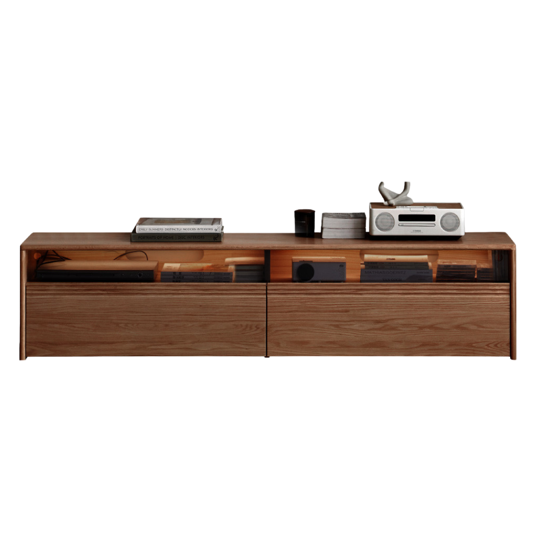70.9x15x16.3 inch/ 180x38x41.5cm/ Walnut color/ Oak TV Cabinet