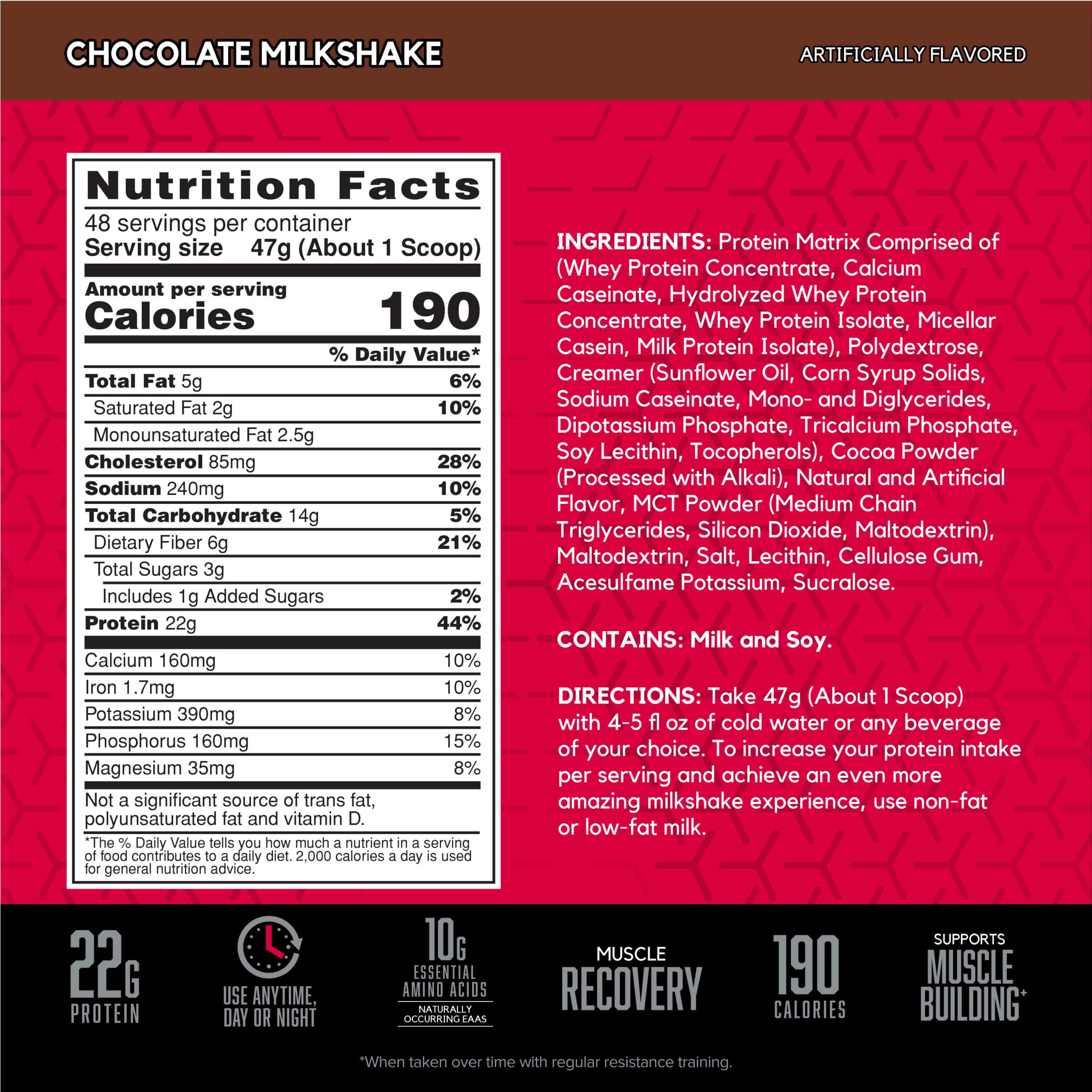 BSN SYNTHA-6 Whey Protein Powder with Micellar Casein & Milk Protein Isolate - Chocolate Milkshake Flavor, 48 Servings (Packaging May Vary) | Premium Muscle Recovery & Post-Workout Nutrition for Athletes & Fitness Enthusiasts