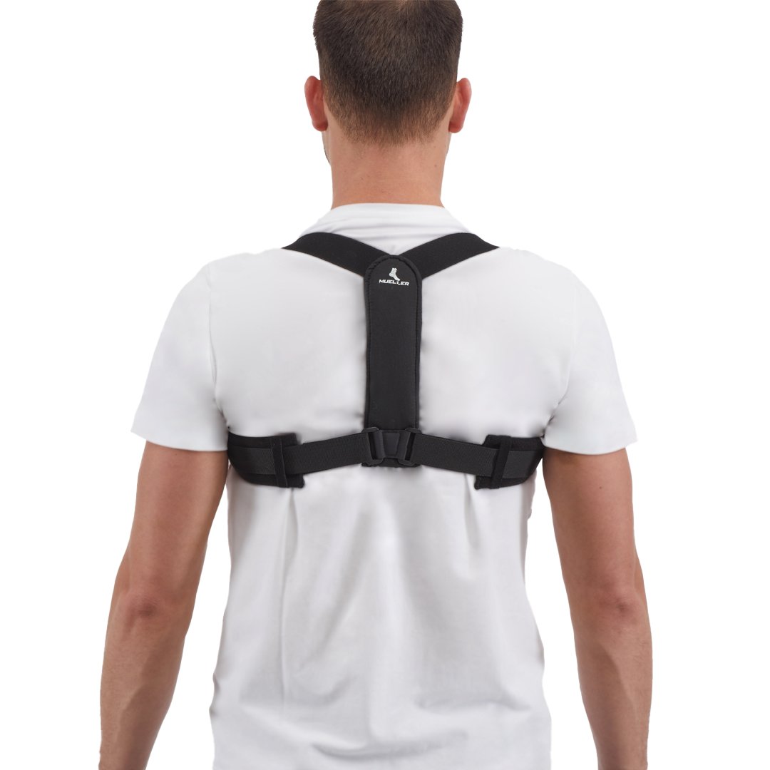 Mueller Adjustable Posture Corrector - Back Brace for Pain Relief & Improved Alignment - Perfect for Office Work, Driving & Daily Activities