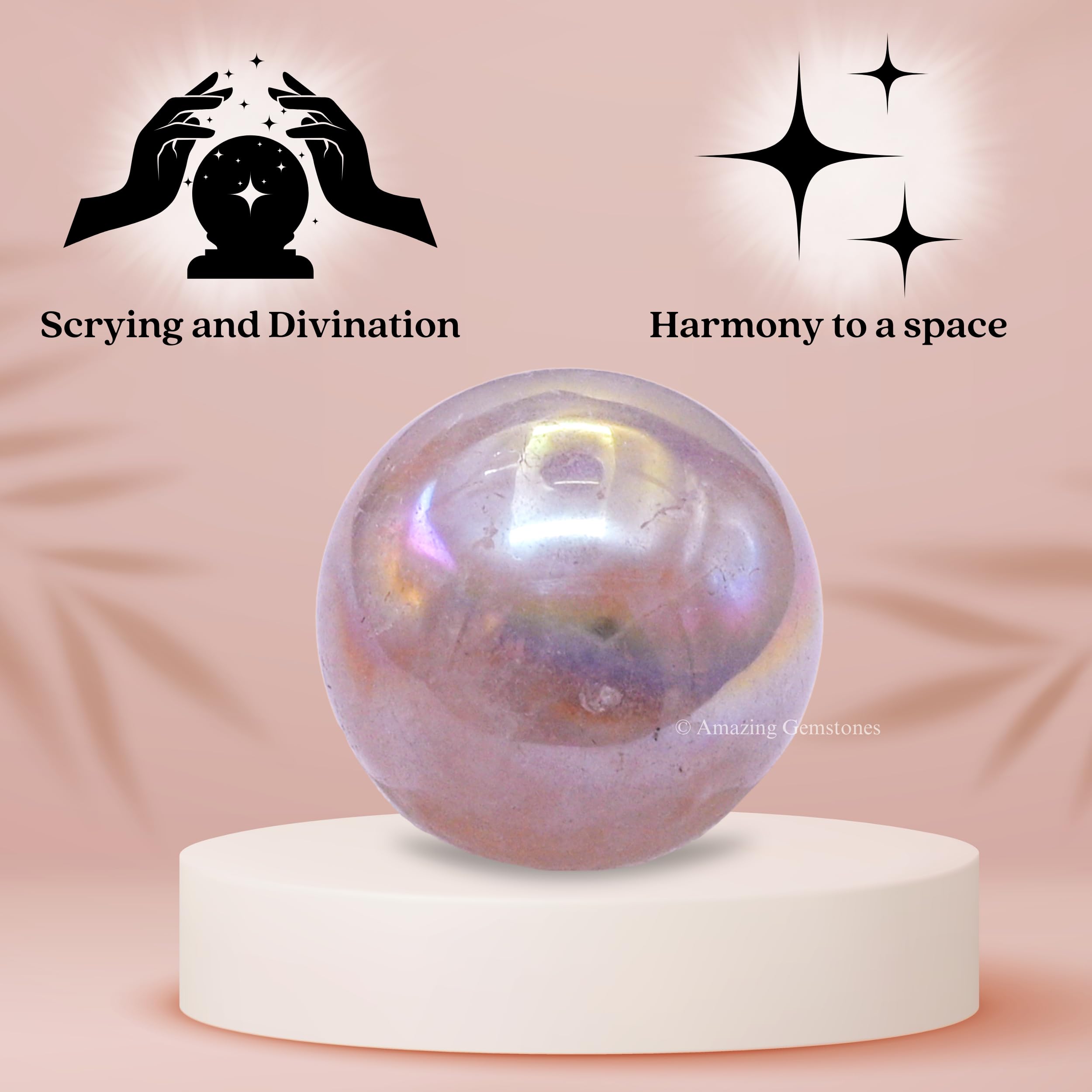 1 Inch Angel Aura Rose Quartz Crystal Ball - Healing Meditation Sphere for Witchcraft, Reiki & Home Decor - Perfect Gift for Beginners (Pack of 1) - Ideal for Yoga, Spiritual Healing & Positive Energy