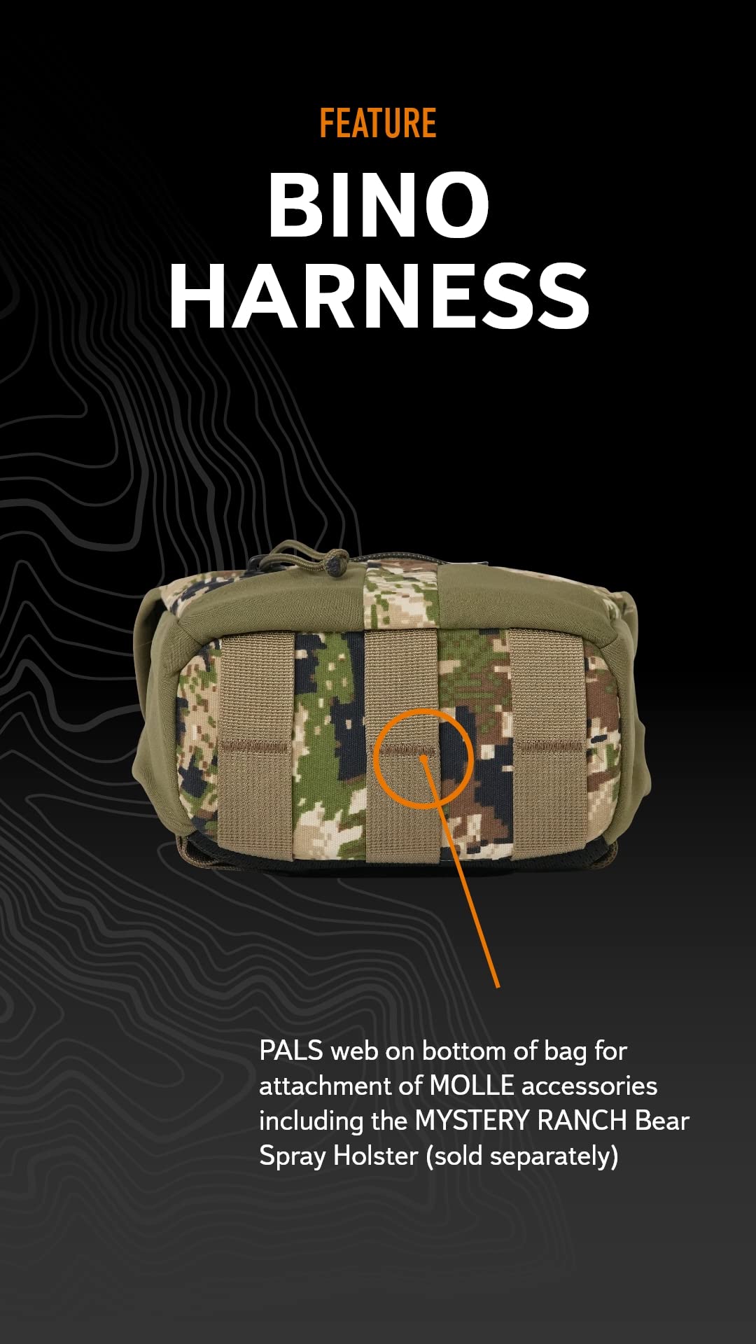 Mystery Ranch Bino Harness 10x - Binocular Chest Carrier for Hunting & Hiking - Durable Outdoor Gear for Bird Watching & Wildlife Observation