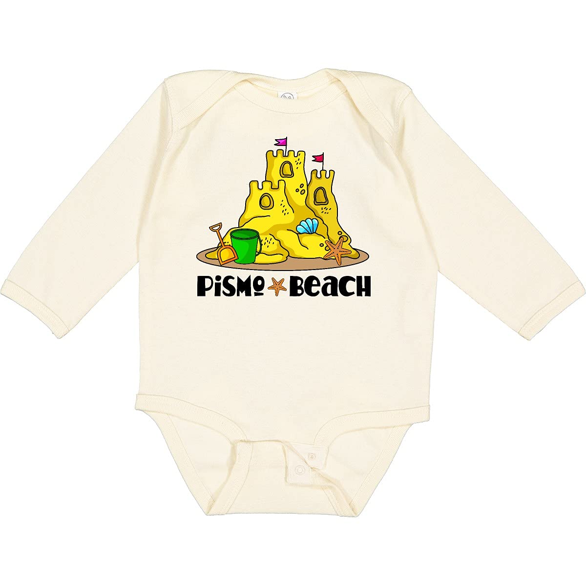 Inktastic Pismo Beach California Vacation Long Sleeve Baby Bodysuit - Soft Cotton Onesie for Newborns & Infants - Perfect for Beach Trips, Family Photos & Casual Outings