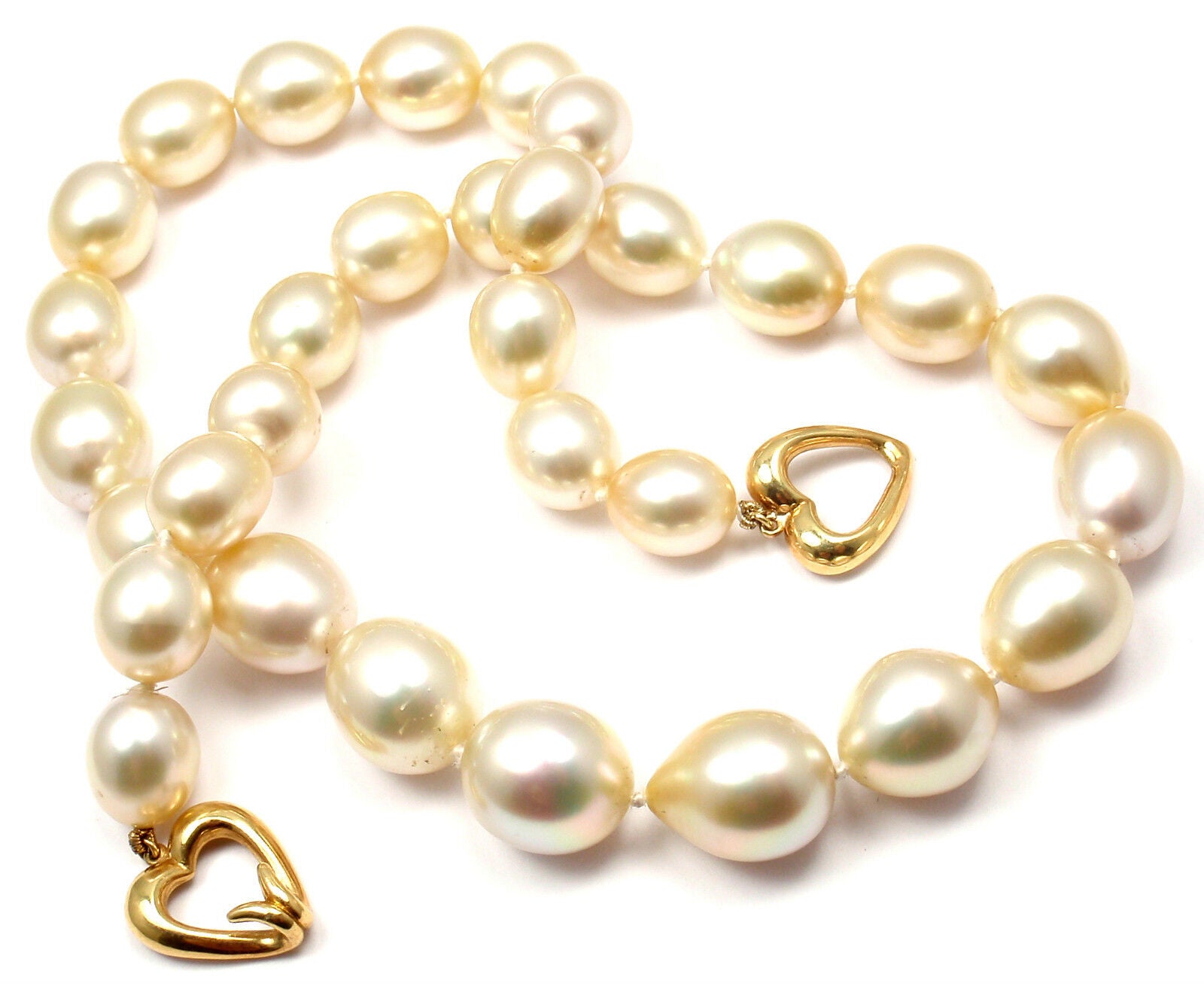 Authentic Andrew Clunn 18k Yellow Gold Golden Tahitian Pearl Necklace - Luxury Pearl Jewelry for Women, Elegant Gift for Anniversary, Wedding & Special Occasions
