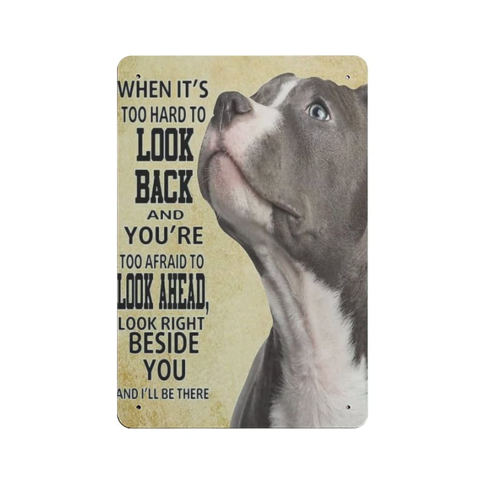 Vintage Pitbull Poster Metal Sign - Retro Tin Wall Art for Home, Kitchen, Office, Bar & Gym Decor - 12x16 Inch - Perfect for Man Cave, Garage, or Sports Room