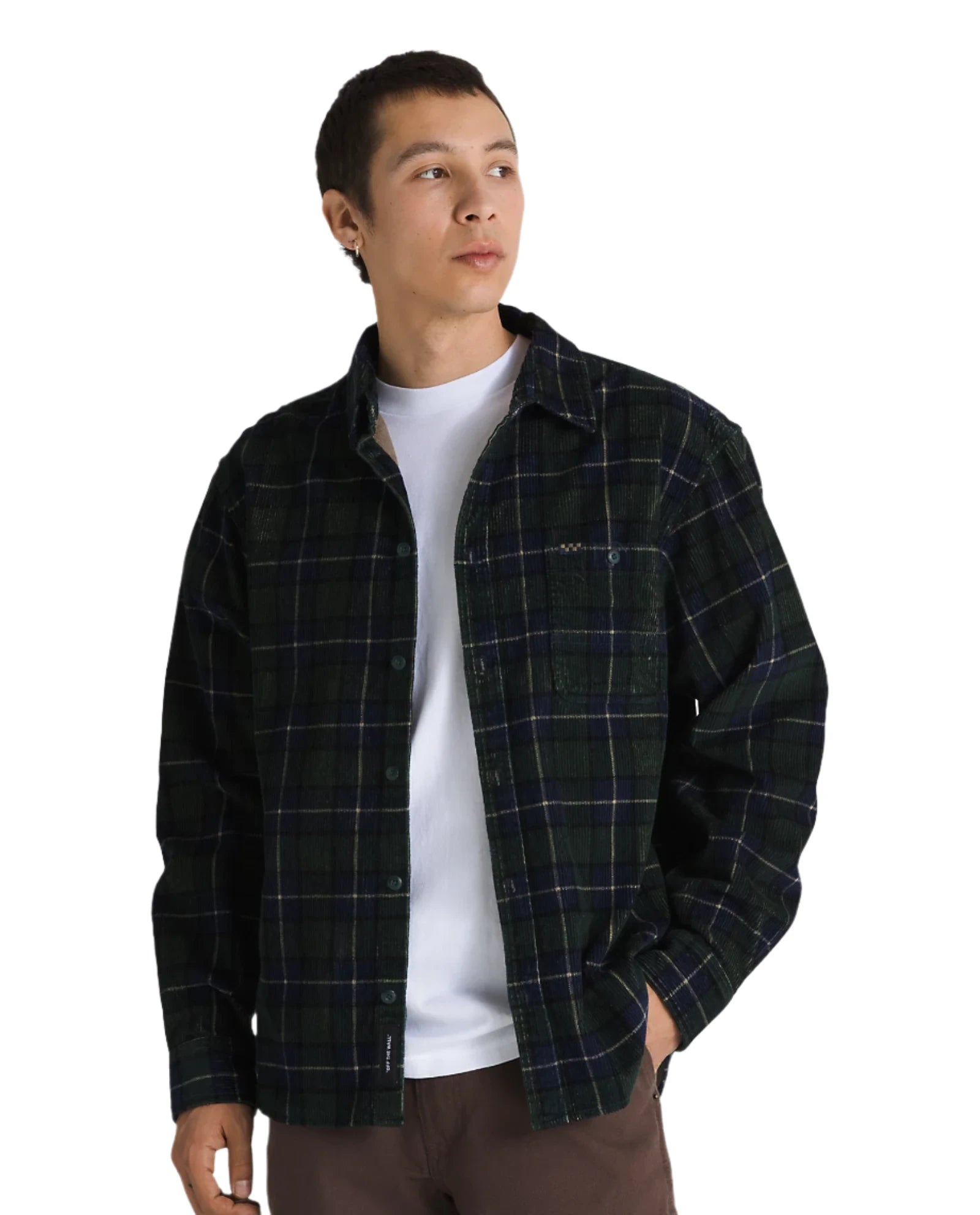 VANS AVE Long Sleeve Woven Shirt for Men - Black Casual Button Up Shirt - Perfect for Streetwear, Work & Everyday Outfits