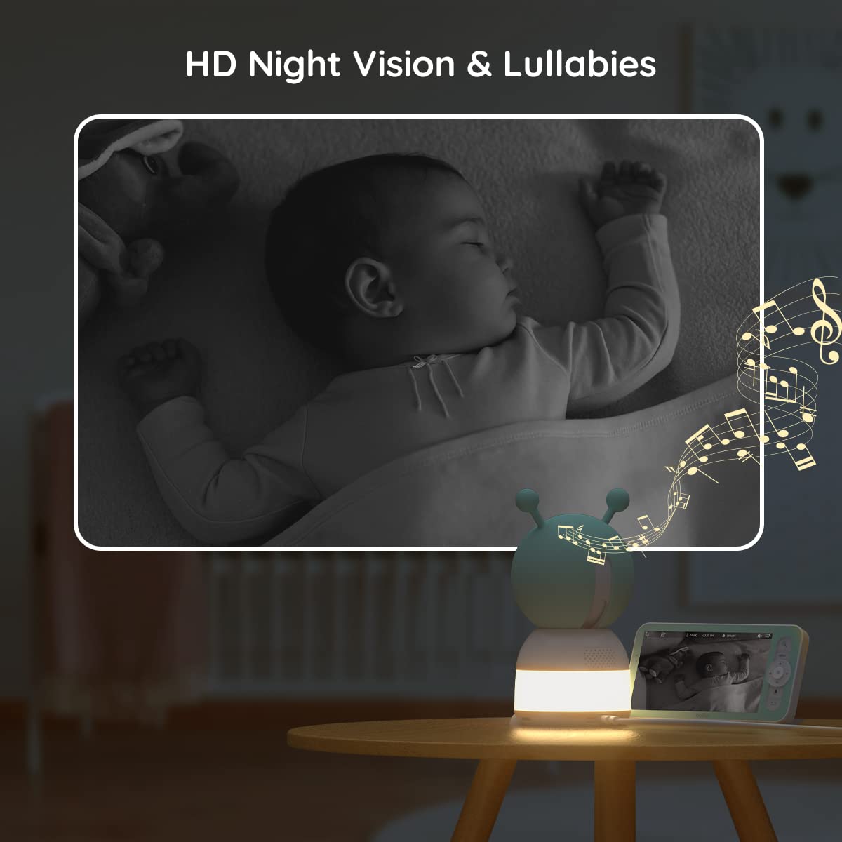 BOIFUN Additional Baby Camera - 360° HD Video Monitor with Night Vision, Auto Tracking, AI Motion & Sound Detection, 2-Way Audio | Compatible with Baby 6T Monitor | Wall Mount Included | Perfect for Nursery, Bedroom & Child Safety Monitoring