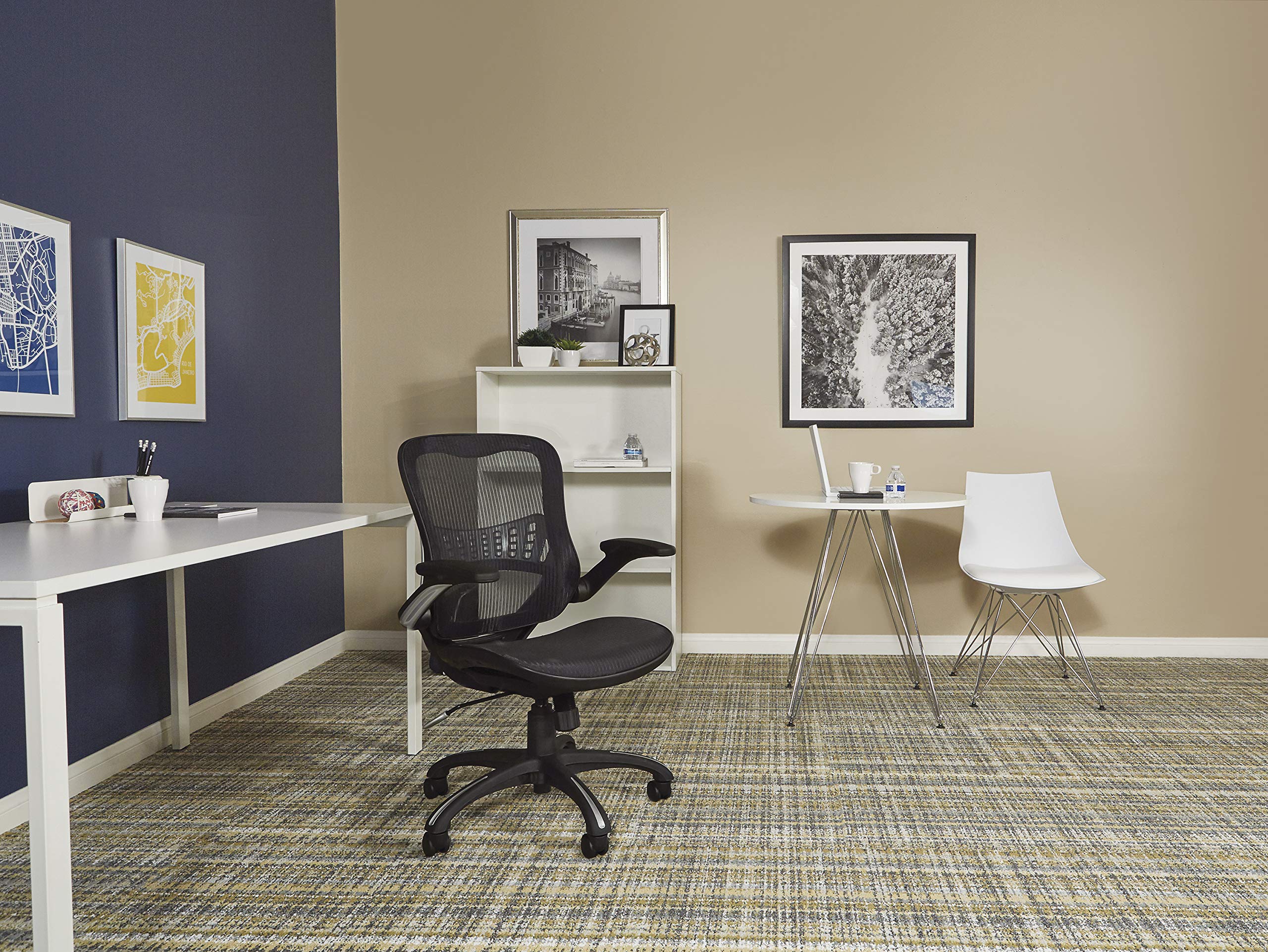 Office Star Riley Ventilated Mesh Office Chair - Ergonomic Manager's Desk Chair with Breathable Seat & Back Support, Black Base - Perfect for Home Office, Gaming & Workspaces