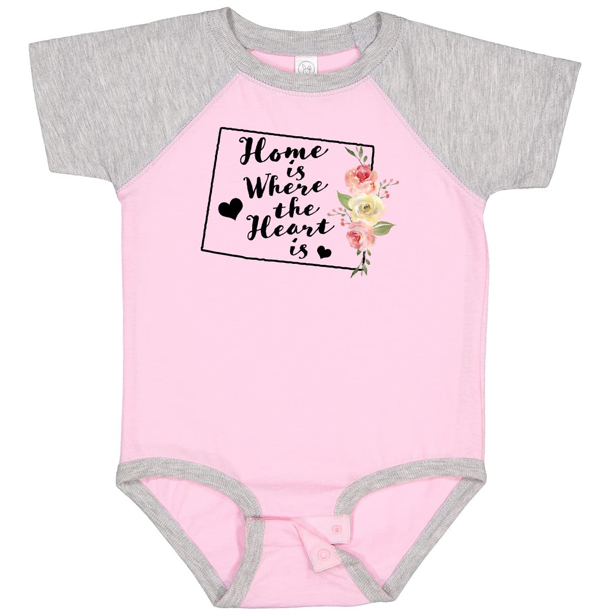 Inktastic Wyoming Home is Where The Heart is Watercolor Baby Bodysuit - Soft Cotton Infant Onesie for Newborns, Boys & Girls - Perfect for Family Photos, Holidays & Everyday Wear