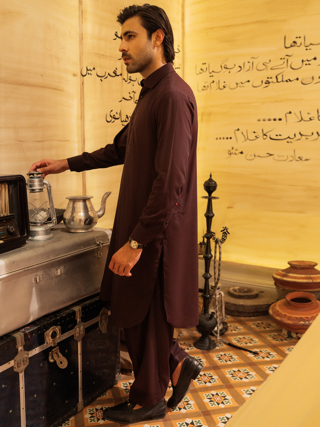 Elegant Blended Maroon Shalwar Kameez - Traditional Pakistani Outfit for Women & Men - Perfect for Weddings, Festivals & Special Occasions