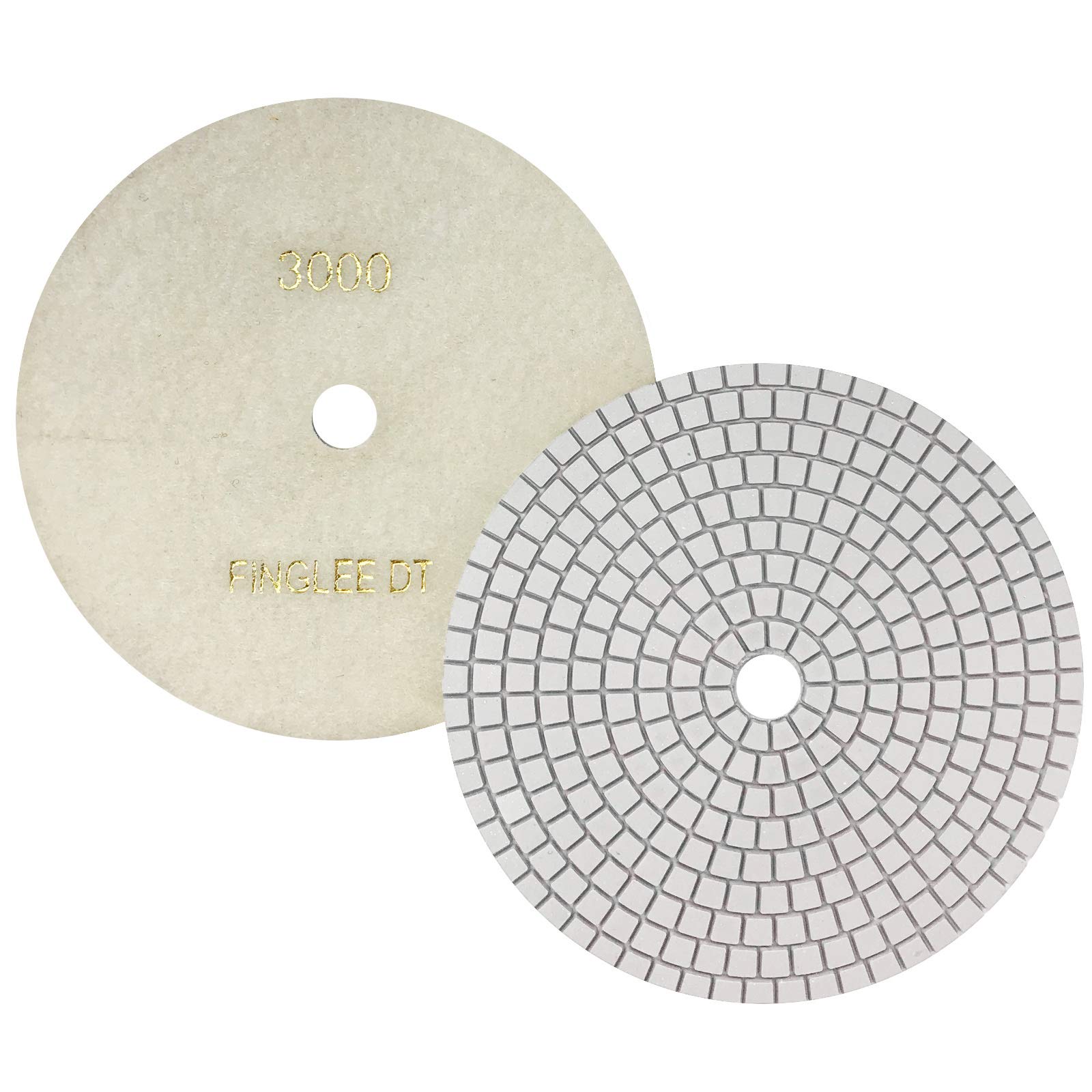 7 Inch Diamond Polishing Pad (3000 Grit) - Wet/Dry Use for Tile, Concrete, Marble, Quartz & Granite Countertops - Compatible with Grinders - Perfect for Stone Restoration & Surface Polishing Projects