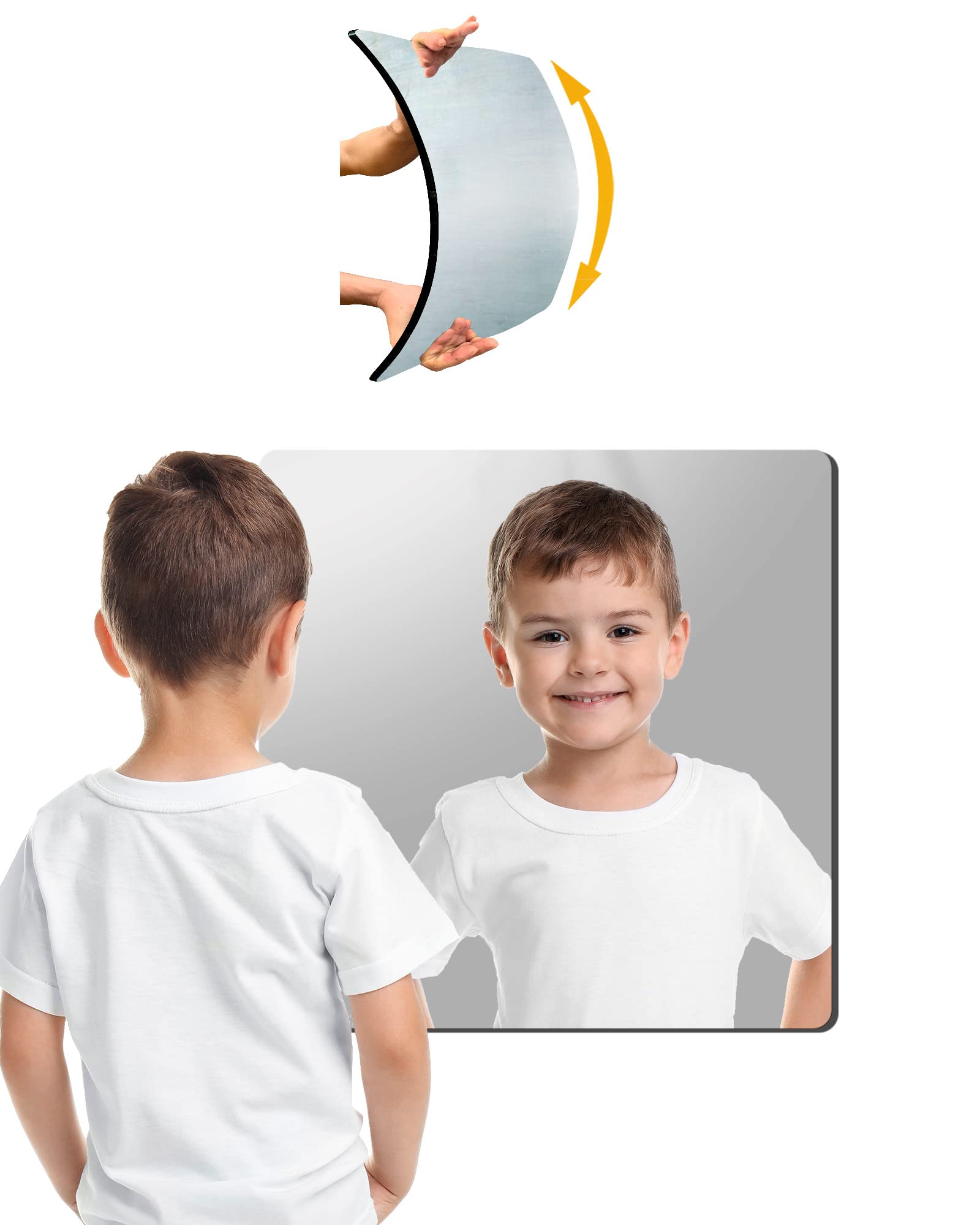 Unbreakable Shatterproof Acrylic Mirror for Kids - 8x8 Inch Safe Wall Mirror - Perfect for Bedroom, Bathroom, Gym & Makeup Vanity - DIY Home Decor, Shaving & Workout Mirror - Durable Plexiglass Mirror (1 Pack)
