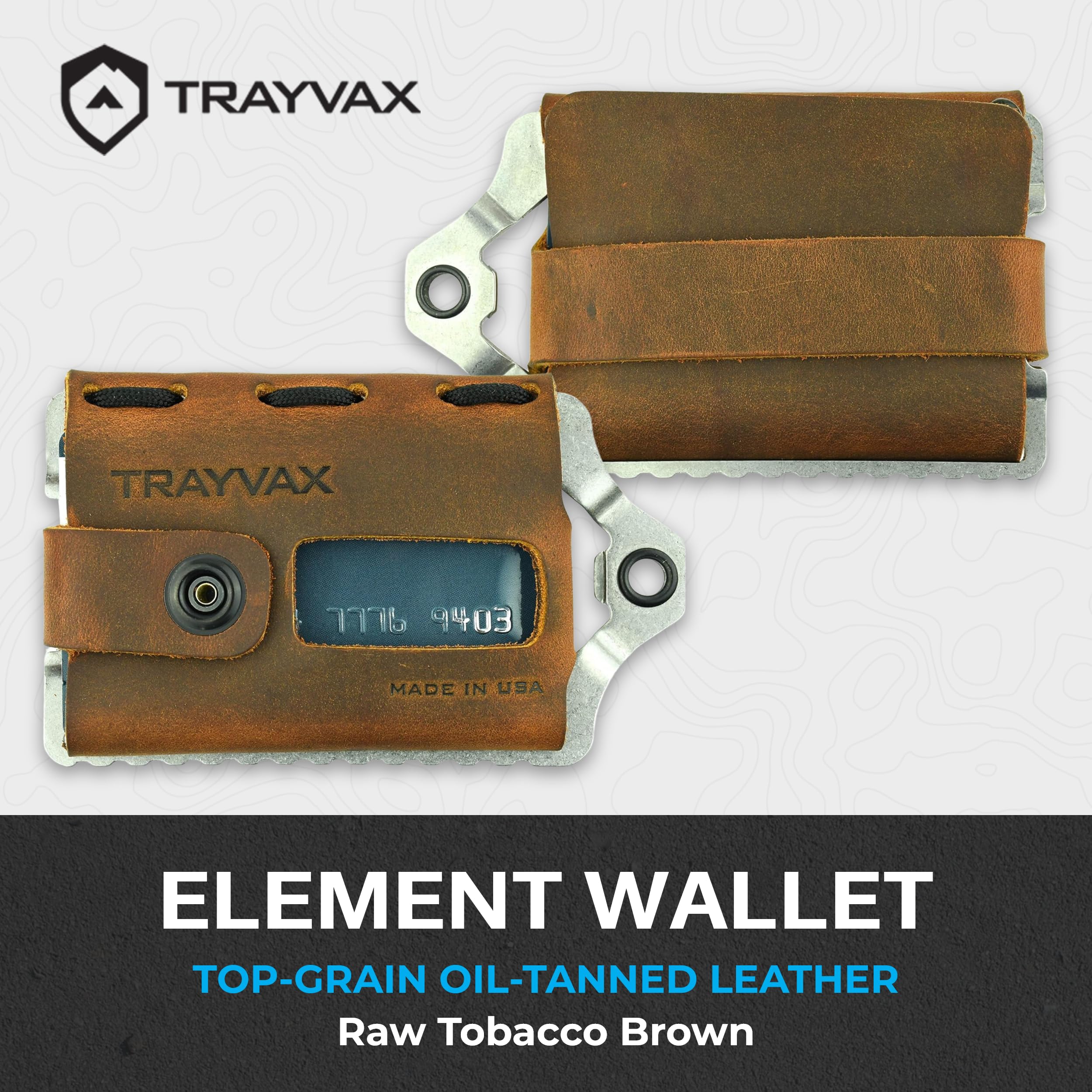 Trayvax Element RFID Blocking Front Pocket Wallet - Slim Leather & Metal Credit Card Holder with Money Clip for Men & Women | Perfect for Travel, Everyday Carry & Minimalist Lifestyle