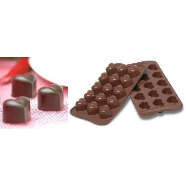Premium Silikomart™ Monamour Chocolate Silicone Mold - 8 Cavity Heart Shape Baking Molds for Valentine's Day, Wedding, Anniversary & Romantic Desserts