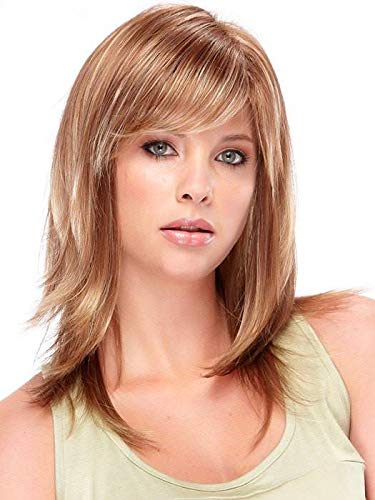 Jon Renau Angelique Average Wig Bundle - 4 Items Including Synthetic Shampoo & Wide Tooth Comb (Color 12FS8) | Perfect for Cosplay, Daily Wear & Hair Loss Solutions