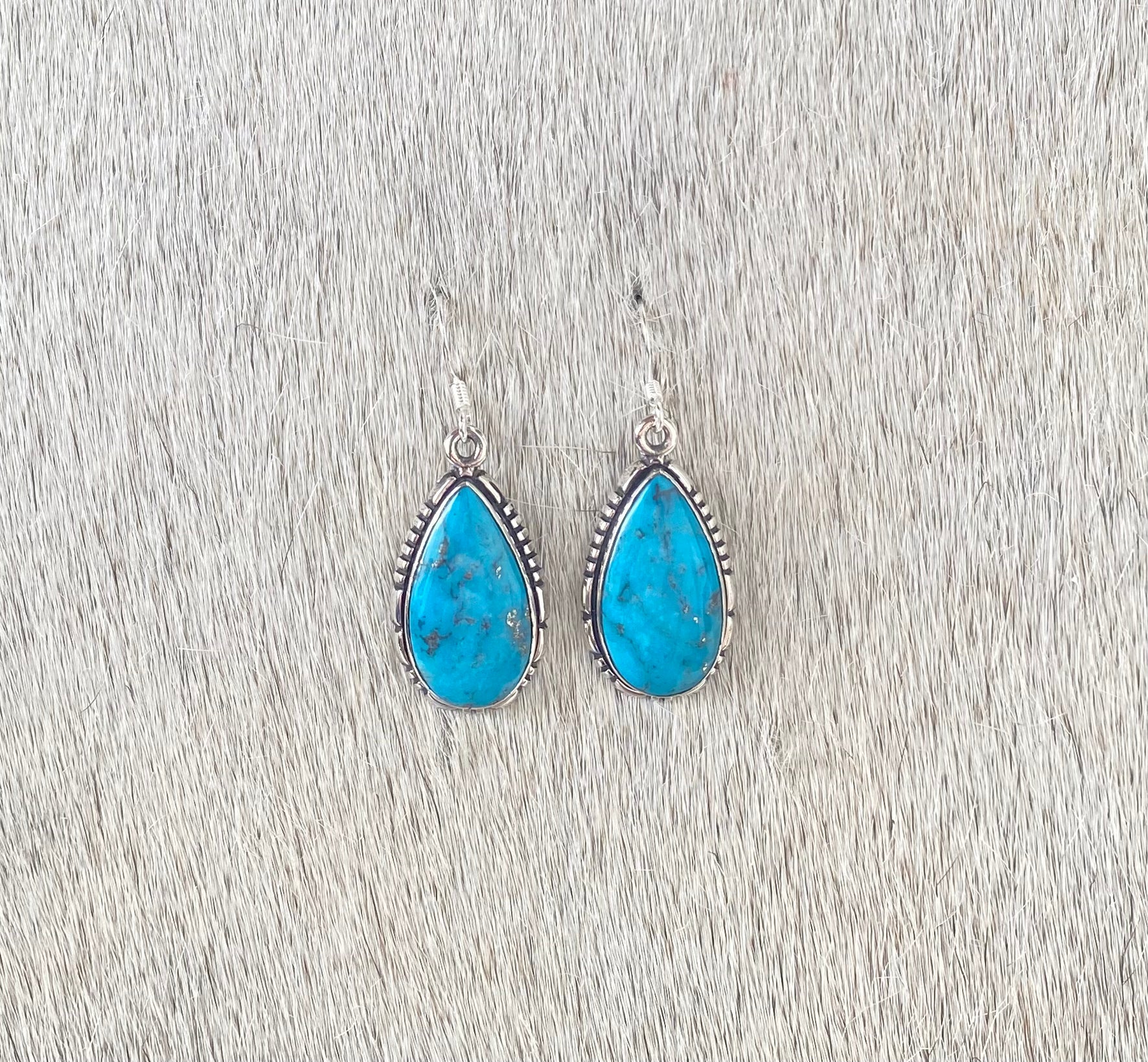 Turquoise Large Oval Drop Earrings for Women - Handmade Boho Chic Jewelry for Casual & Party Wear
