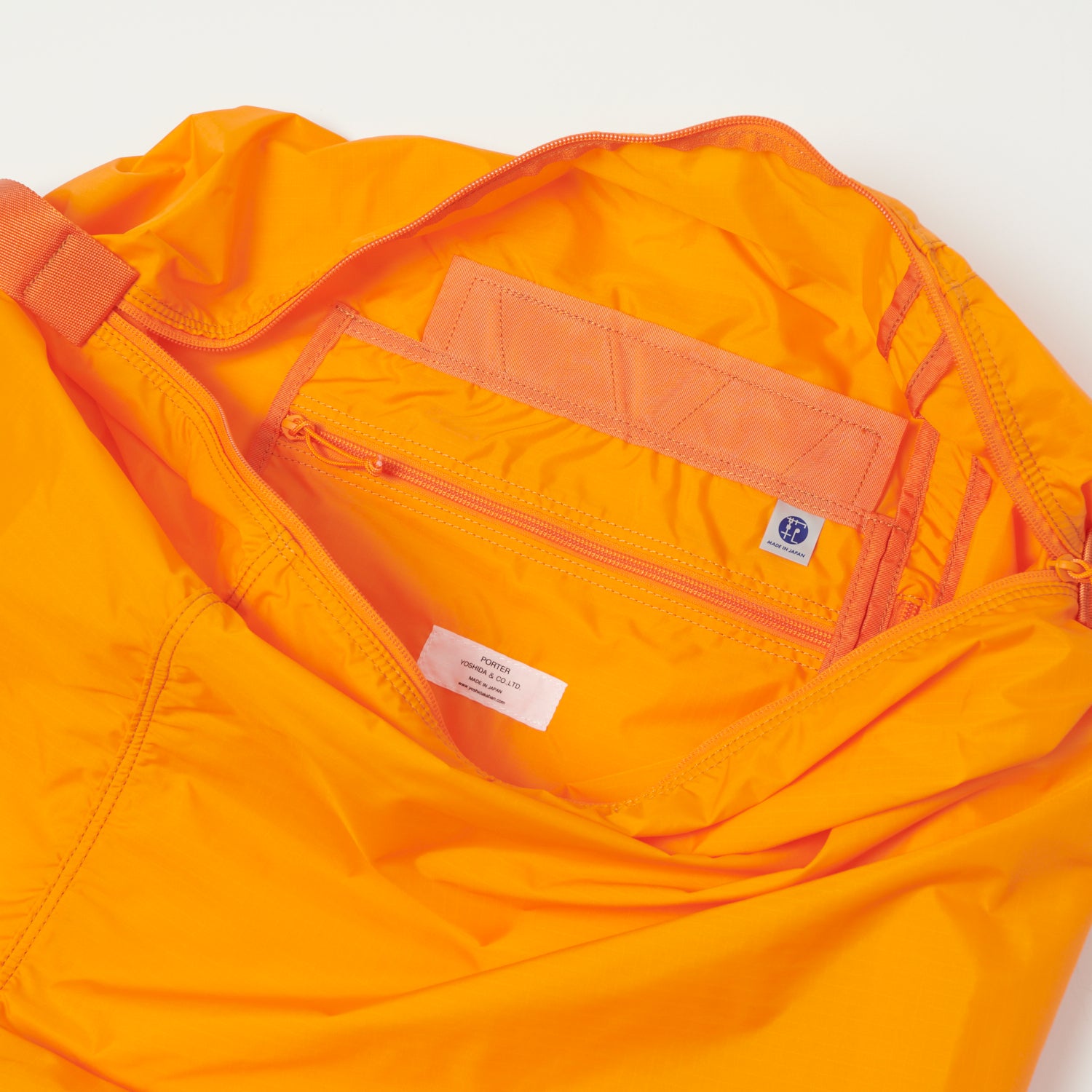 Porter Yoshida & Co. Large Flex Bonsac Orange Leather Shoulder Bag - Stylish Durable Travel & Work Tote for Women & Men
