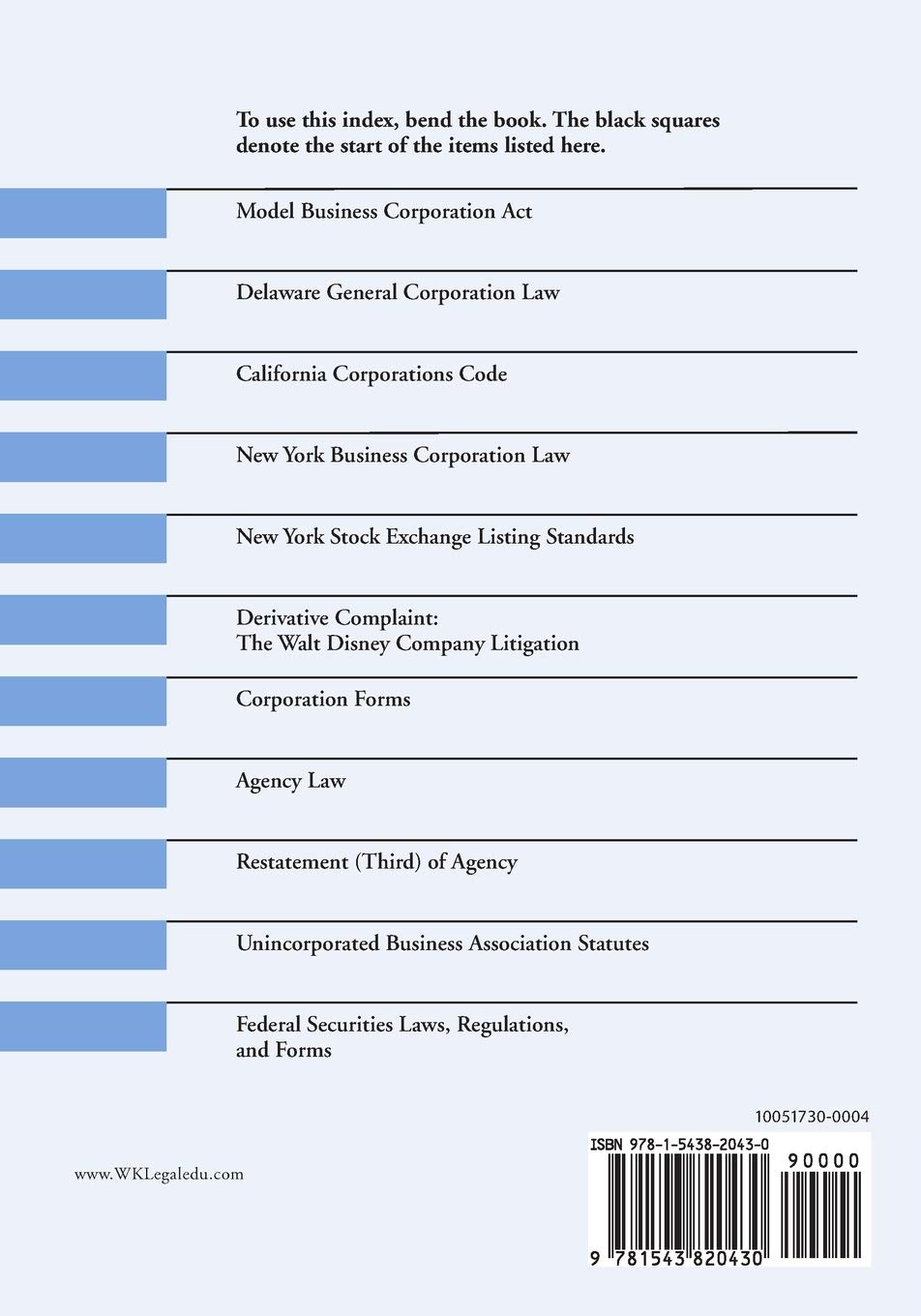 Corporations and Business Associations Law Book 2020 Edition - Statutes, Rules & Forms Supplement | Legal Reference for Attorneys, Law Students & Business Professionals