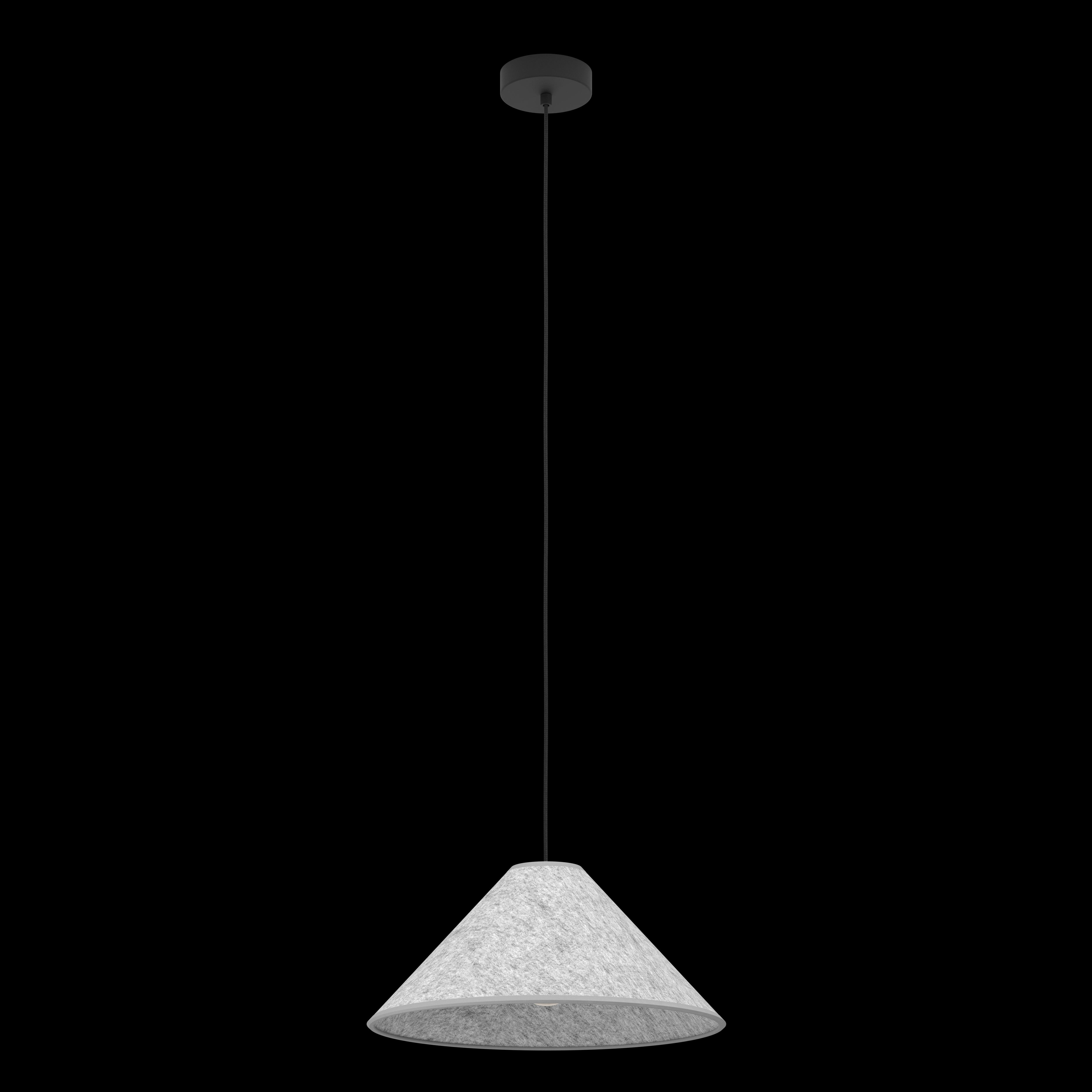 Eglo Alsager Grey Felt Conical Ceiling Pendant Light - Modern Scandinavian Style Hanging Lamp for Living Room, Bedroom, Dining Room & Kitchen Lighting