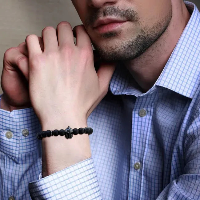 Natural Hematite Black Stone Bracelet for Men & Women - Magnetic Healing Energy, Stress Relief & Balance - Perfect for Meditation, Yoga & Everyday Wear