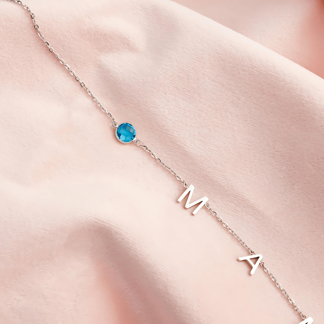 Personalized Name Necklace with Birthstone - Custom Letter Pendant Jewelry for Women | Perfect Gift for Birthday, Anniversary & Mother's Day | M2177
