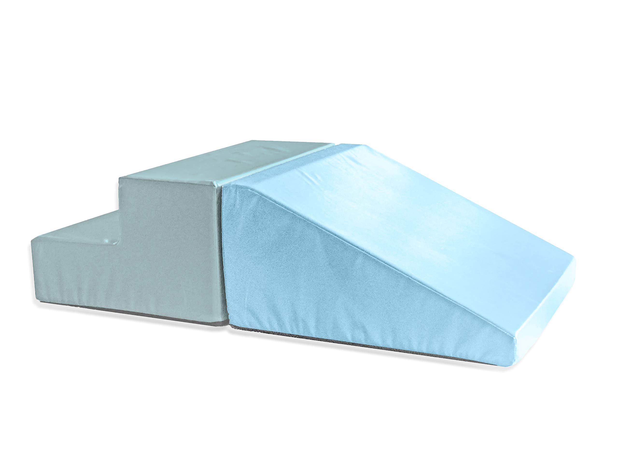 Foamnasium Up and Down Soft Play Climber for Toddlers - Pewter & Baby Blue Foam Play Equipment - Indoor/Outdoor Kids Climbing Toy for Home, Daycare & Playrooms