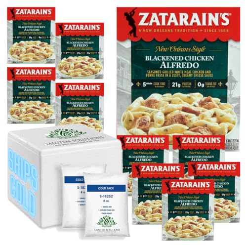 Zatarain's Frozen Meal - Blackened Chicken Alfredo, 10.5 oz (Pack of 10) | Easy Microwave Dinner for Busy Weeknights | Family-Sized Frozen Pasta Meals