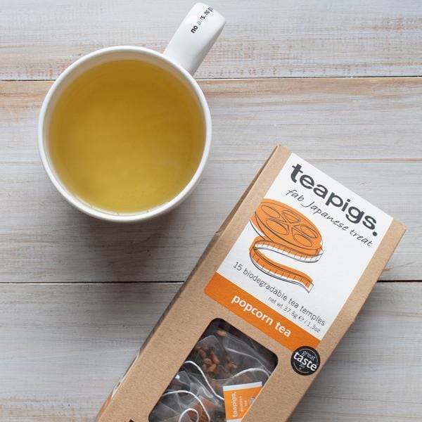 Teapigs Popcorn Tea - Premium Genmaicha Green Tea with Roasted Rice - Perfect for Relaxation & Afternoon Tea Time