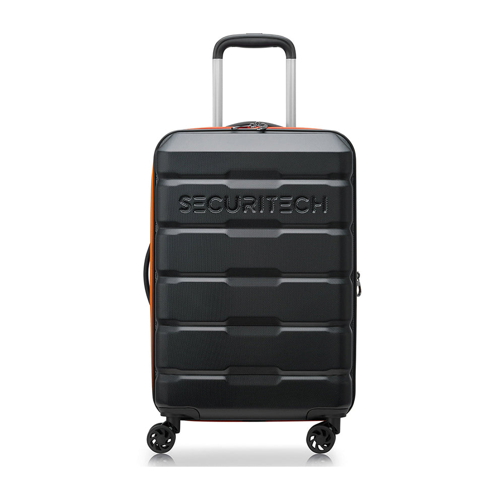 Delsey Paris Securitech® Citadel DY40058 55cm 4 Double Wheels Trolley Case - Black Luggage for Business Travel & Vacation | Durable Spinner Suitcase with Smooth Rolling Wheels