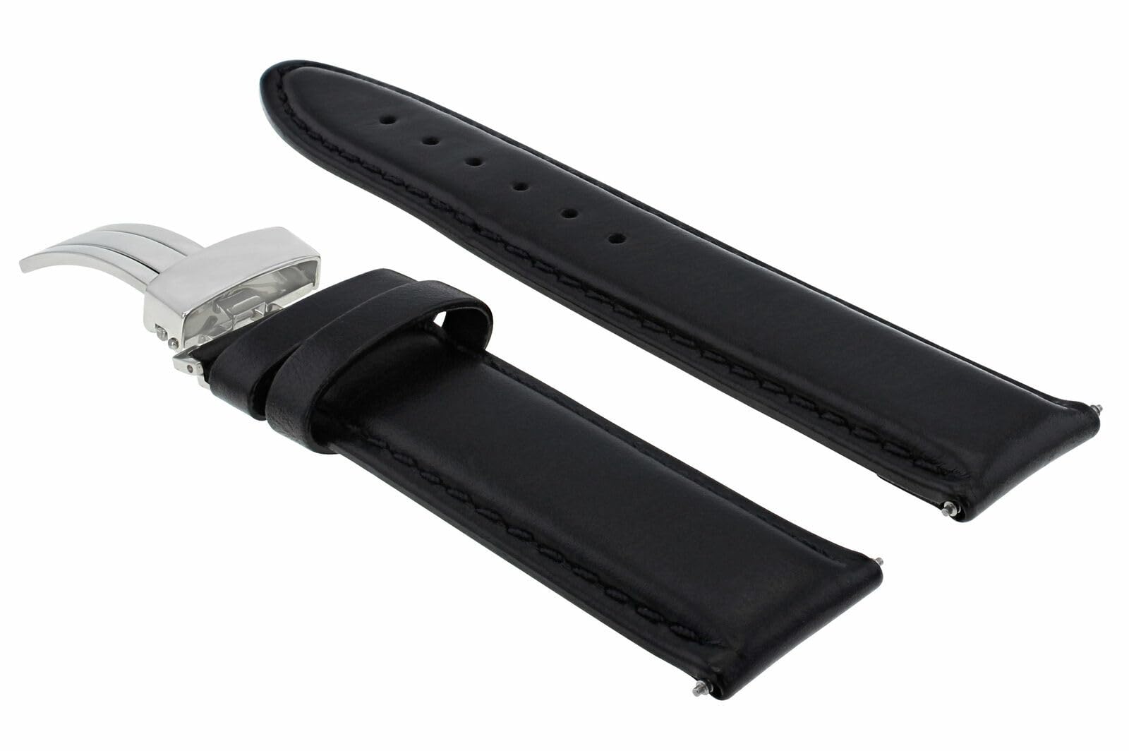 18mm/20mm Genuine Leather Watch Band with Deployment Clasp - Waterproof Replacement Strap Compatible with Rolex - Perfect for Business, Casual & Formal Occasions