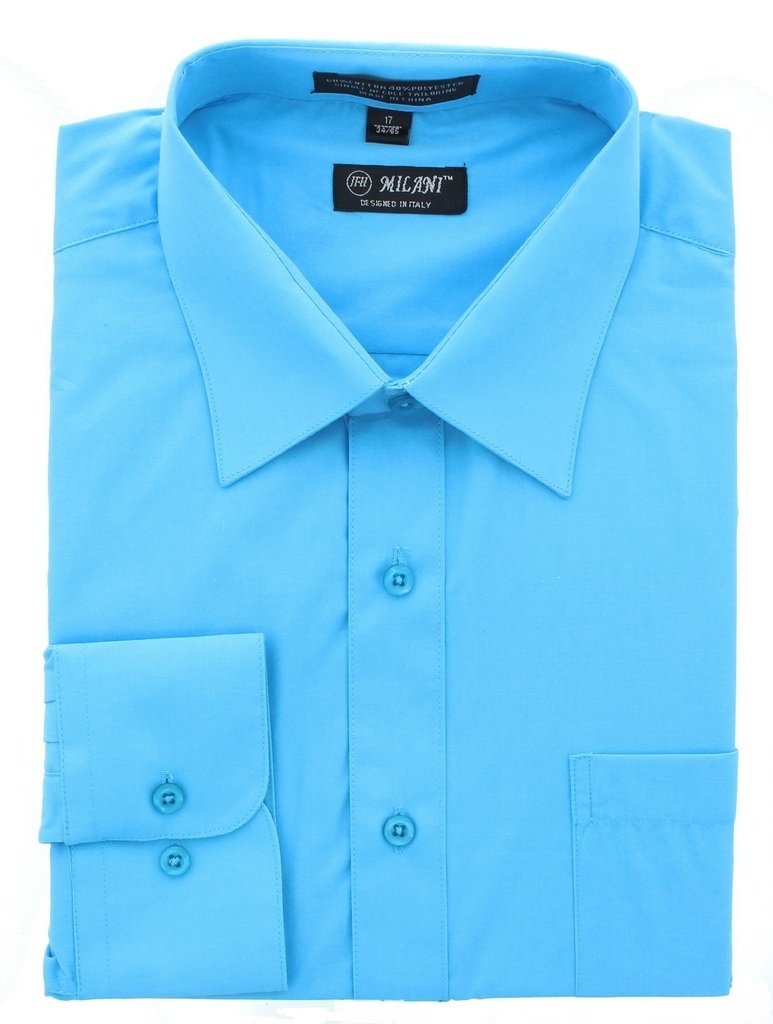 Milani Men's Dress Shirt with Convertible Cuffs - Premium Formal Wear for Business & Special Occasions