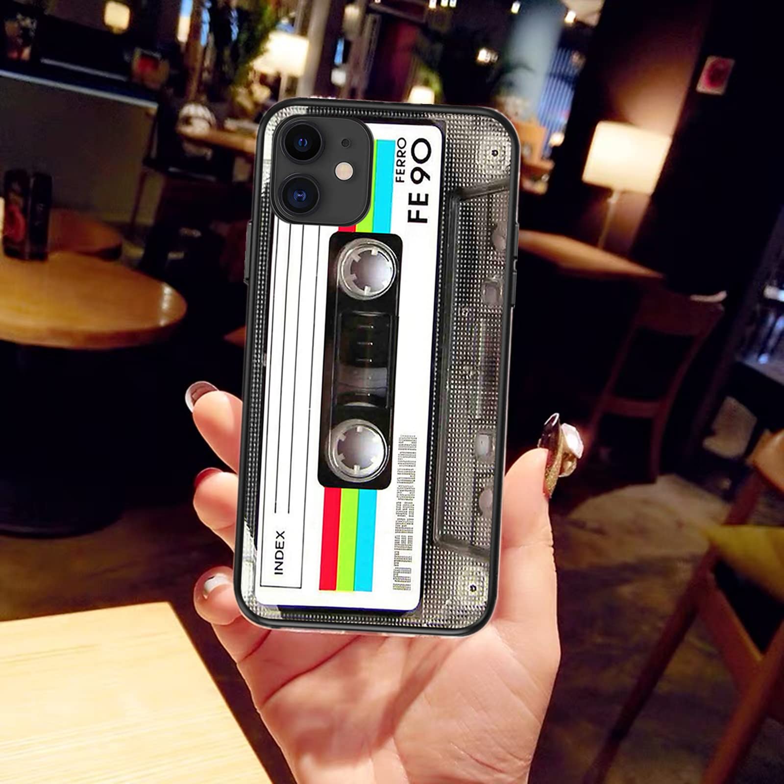 Retro Cassette Tape iPhone 13 Case - Shockproof Heavy Duty Matte Cover with Music Design | Trendy Protective Phone Case for Women & Men | Perfect for Music Lovers, Vintage Style & Daily Protection